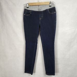 Cat & Jack Girls Dark Blue Skinny Fit Jeans Size 10 Plus Elastic Waistline